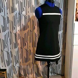 Vintage a-line mod black dress - made in Paris